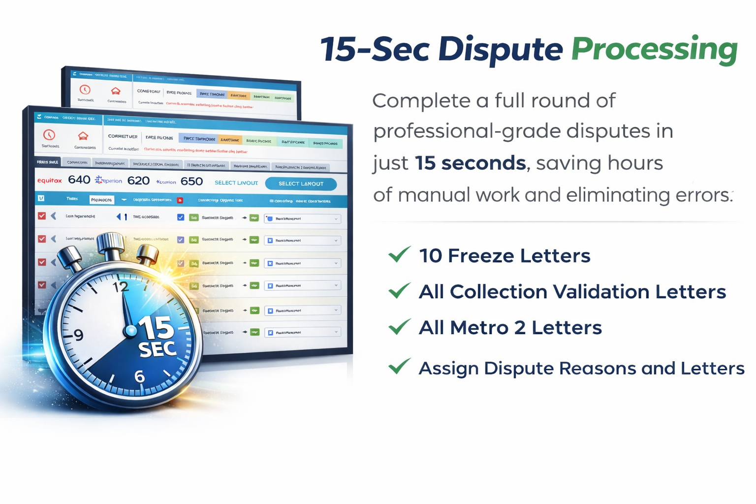 Credit Money Machine 15-second client processing feature