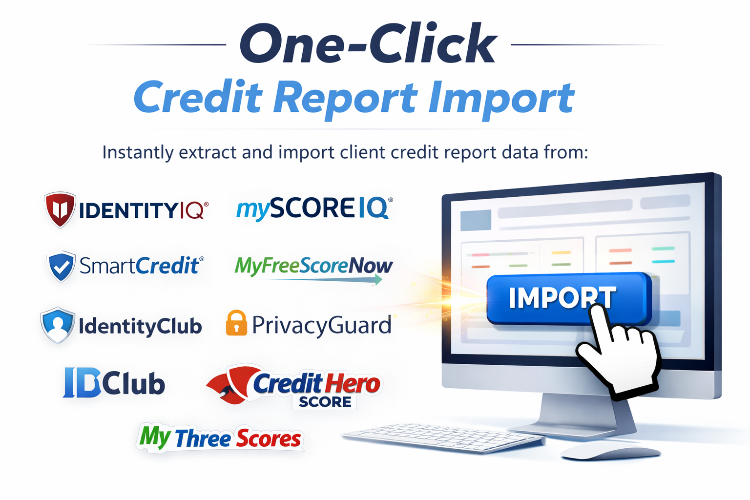 Credit Money Machine one-click credit report extraction feature
